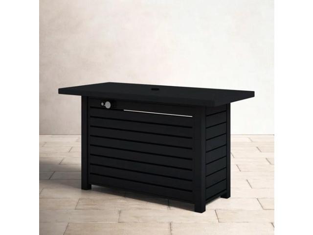 Steel Propane/Natural Gas Outdoor Fire Pit Table with Lid
