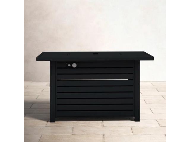 Steel Propane/Natural Gas Outdoor Fire Pit Table with Lid