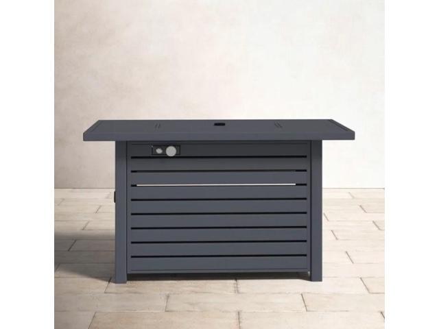Steel Propane/Natural Gas Outdoor Fire Pit Table with Lid