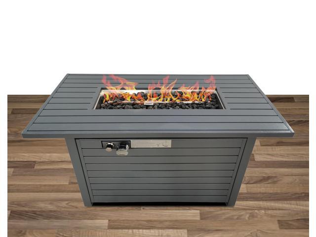 Steel Propane/Natural Gas Outdoor Fire Pit Table with Lid