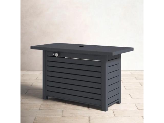 Steel Propane/Natural Gas Outdoor Fire Pit Table with Lid