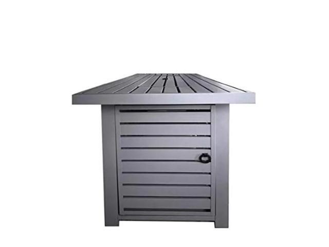 25 H x 42 W Outdoor Fire Pit Table with Lid (Gray)