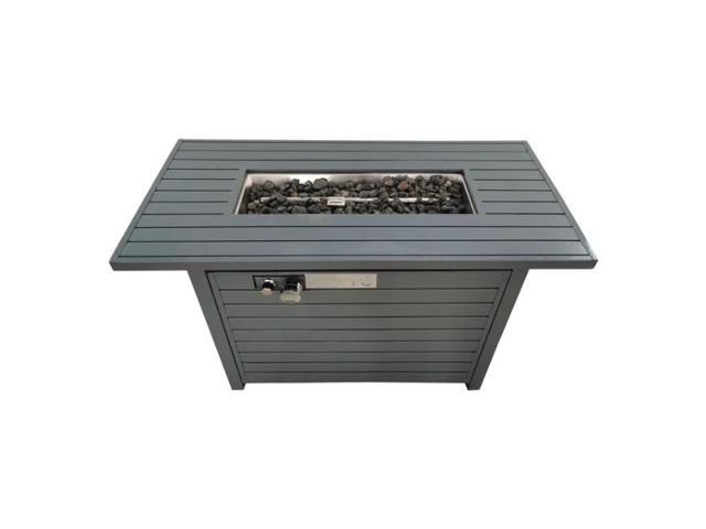 25 H x 42 W Outdoor Fire Pit Table with Lid (Gray)