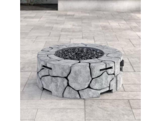9'' H x 28'' W Fiber Reinforced Concrete Outdoor Fire pit