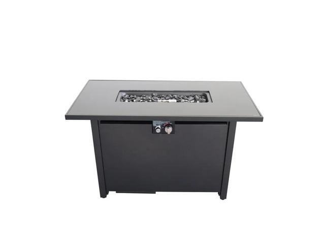 25' H x 42' W Steel Outdoor Fire Pit Table with Lid