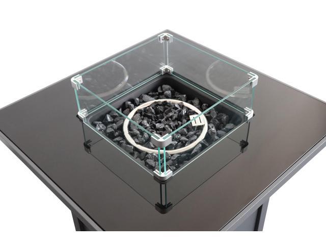 25' H x 30' W Steel Outdoor Fire Pit Table with Lid