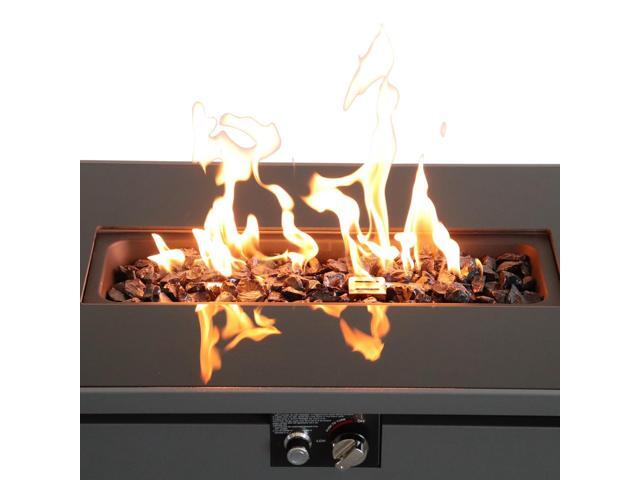 25' H x 42' W Steel Outdoor Fire Pit Table with Lid