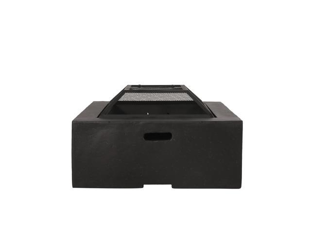 Outdoor 29' Square MgO Wood- Burning Fire Pit, Dark Gray