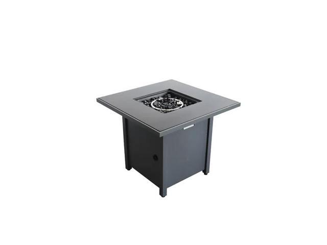25'' H x 30'' W Steel Outdoor Fire Pit Table with Lid
