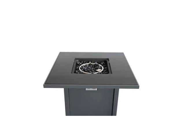 25'' H x 30'' W Steel Outdoor Fire Pit Table with Lid