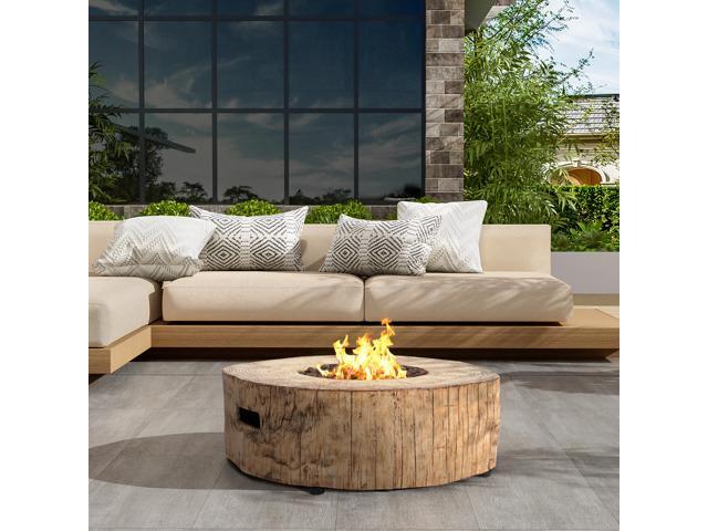 Patio MGO Propane Fire Pit, 30, 000BTU, Wood Pattern Brown (Tank Cover Not Provided)