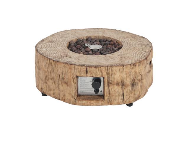 Patio MGO Propane Fire Pit, 30, 000BTU, Wood Pattern Brown (Tank Cover Not Provided)