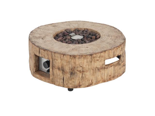 Patio MGO Propane Fire Pit, 30, 000BTU, Wood Pattern Brown (Tank Cover Not Provided)
