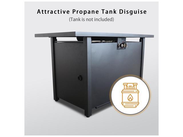 25' H x 42' W Steel Outdoor Fire Pit Table with Lid