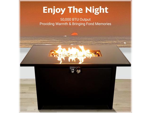 25' H x 42' W Steel Outdoor Fire Pit Table with Lid