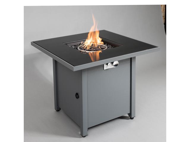 25' H x 30' W Steel Outdoor Fire Pit Table with Lid