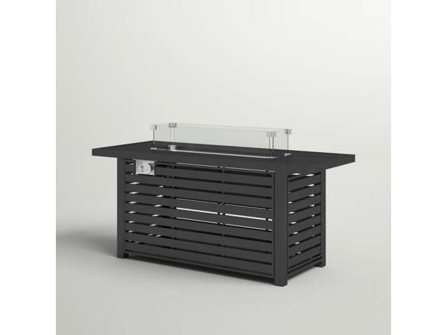 24' Steel Propane Fire Pit Table with Cover