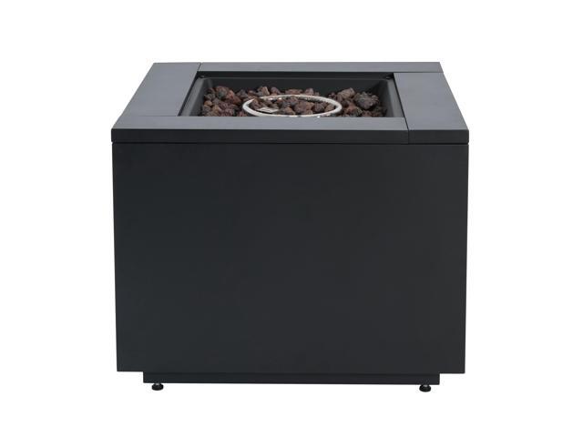 30inch Square Steel Fire Pit Table, in Black,40000BTU
