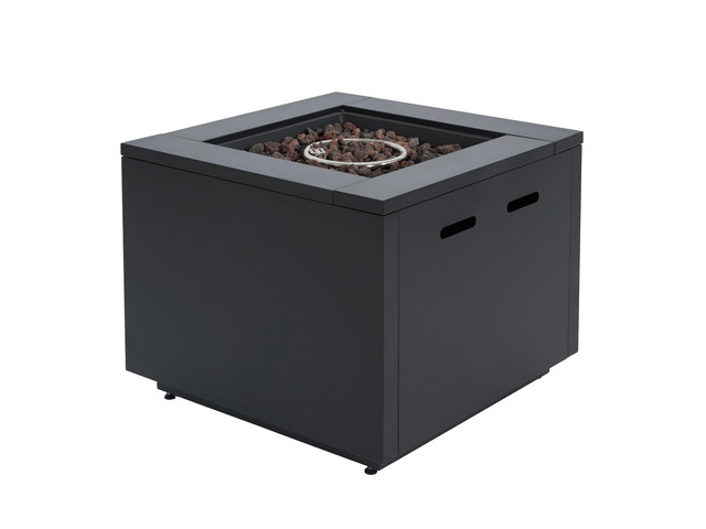 30inch Square Steel Fire Pit Table, in Black,40000BTU