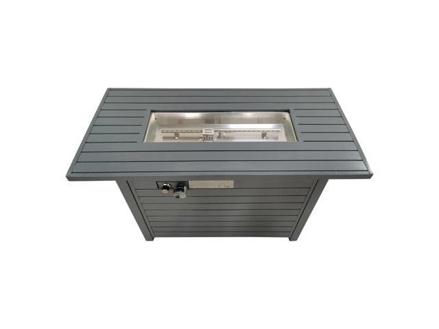 Outdoor 24' Gas Fire Pit Table with Lid Durable Steel Construction