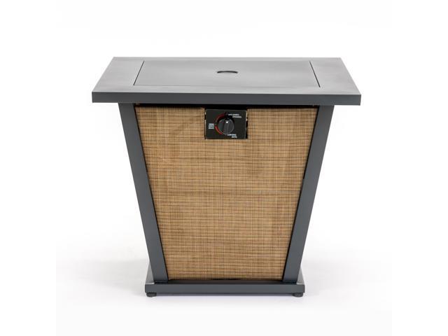 28' Propane Gas Fire Pit Table, 50000 BTU Square Steel Fire Pit for Outside Patio Deck Garden Courtyard -Brown