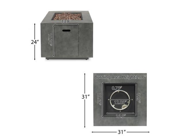 SQUARE IRON FIRE PIT-50 000 BTU