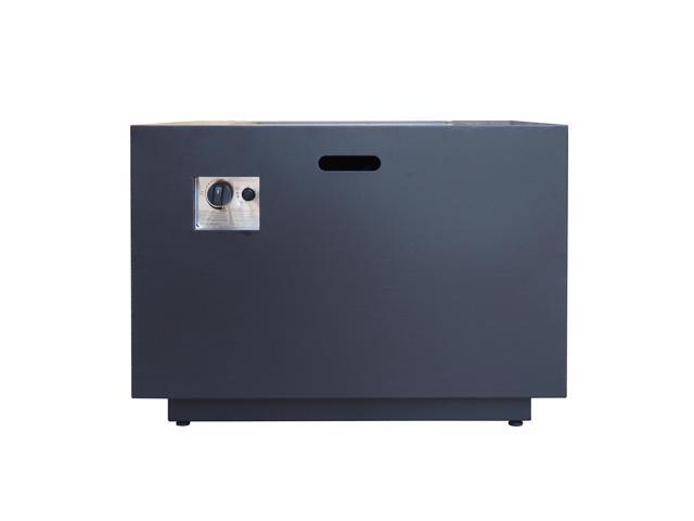 Outdoor Patio Propane Fire Pit 24'' H x 33'' W Square Iron Gas-burning Fire Pit - 50,000 BTU, Tank in side, Dark Grey