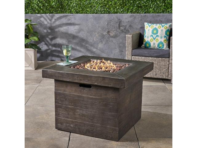 ANCHORAGE 32'' WOOD SQUARE MGO FIRE PIT BROWN - 40,000 BTU