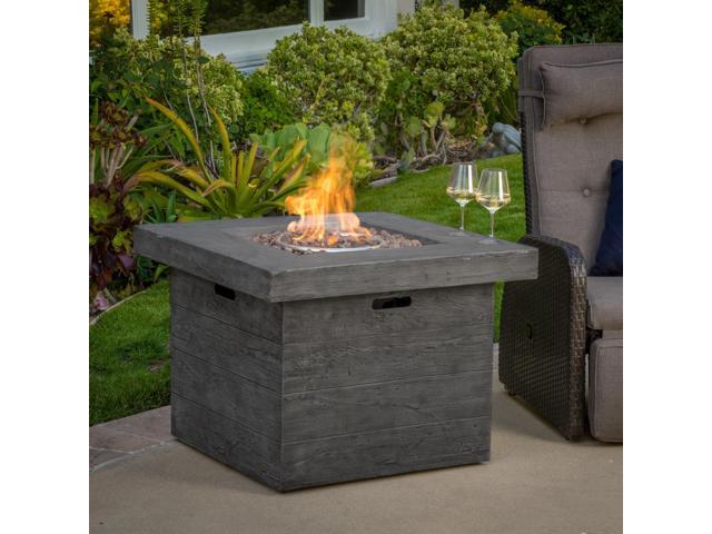 ANCHORAGE 32'' WOOD SQUARE MGO FIRE PIT GREY - 40,000 BTU