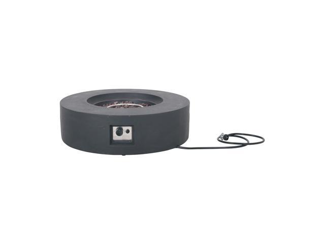 Lightweight Concrete Outdoor Circular Fire Pit, Dark Gray 50,000 BTU (Tank Cover not Included)