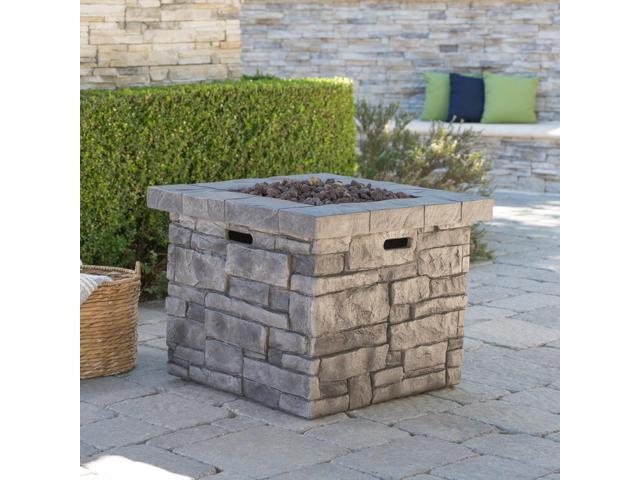 30' Outdoor Square MgO Propane Fire Pit - 40,000 BTU, Grey