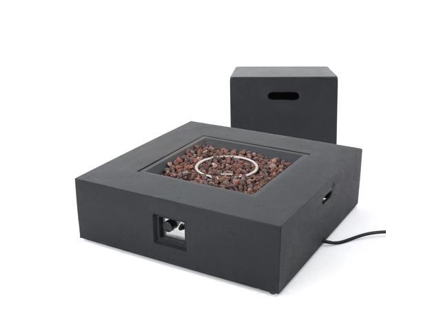 Outdoor 50000 BTU Propane Fire Pit, Dark Grey, with Tank Holder