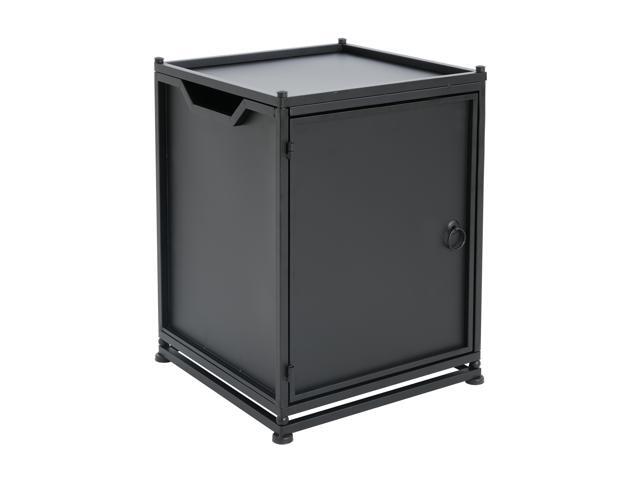 Outdoor Metal Tank Holder Side Table, Matte Black