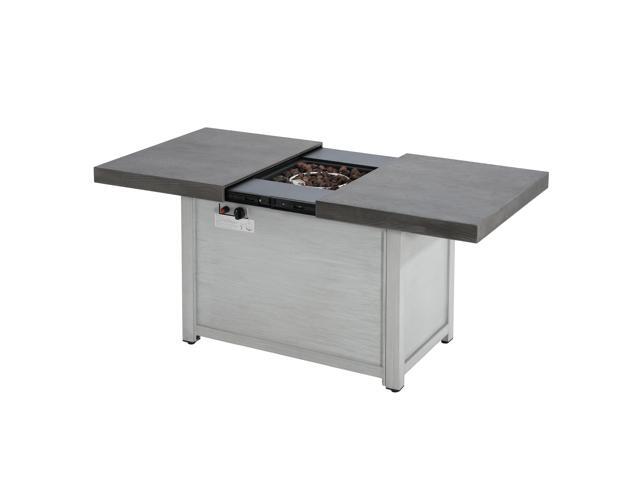 Extendable Rectangle Aluminum Alloy Fire Pit Table, 50,000BTU