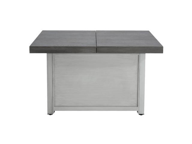Extendable Rectangle Aluminum Alloy Fire Pit Table, 50,000BTU