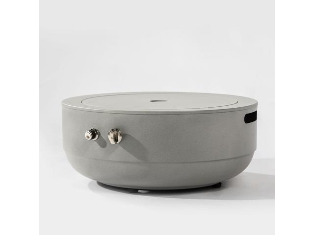 24' Propane Gas Fire Pit Bowl, 50000 BTU Round Steel Fire Pit for Outside Patio Deck Garden Backyard- Grey