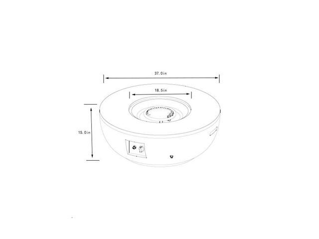 36' Propane Gas Fire Pit Table 2-Pieces, 50000 BTU Round Steel Fire Pit with Tank Holder for Outside Patio Deck Garden Backyard- Grey