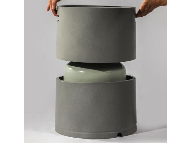Steel Propane Tank Cover Round Tank Holder Hide-away Side Table