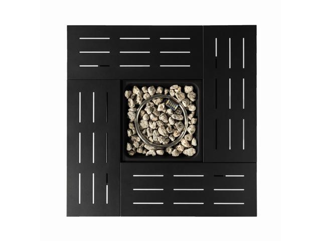 34' Propane Gas Fire Pit Table, 50000 BTU Rectangular Steel Fire Pit for Outside Patio Deck Garden Courtyard- Black