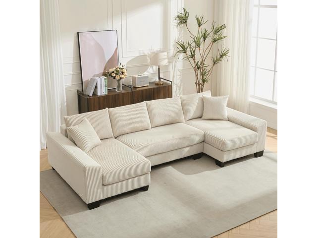 [NEW ARRIVED] [VIDEO PROVIDED] 114' Sleeper Sofa,U Shaped Sofa, Pull Out Bed,Convertible Oversize 2 in 1 Sleeper Sofa, Living Room,Upholstery Sofa...
