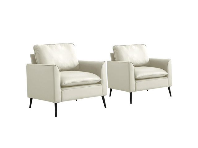 TS Cat paw leather upholstered sofa 2PC Cream White,Nordic retro light luxury li