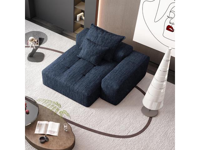 Modern Oversized Modular Sectional Sofa,Sparkling Chenille Fabric Soft Cushion Sofa with 2 Pillows,DIY Combination Tufted Sofa,No Assembly Required