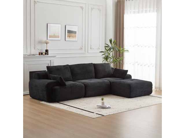 Modern Memory Foam Compressed Sofa,Large Sectional Couches for Living Room,Pet-F