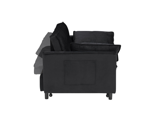 Modern velvet sofa, sofa pull-out bed, small love seat casual sofa with back, with pillow, pockets, living room furniture, 3 in 1 convertible sleep...