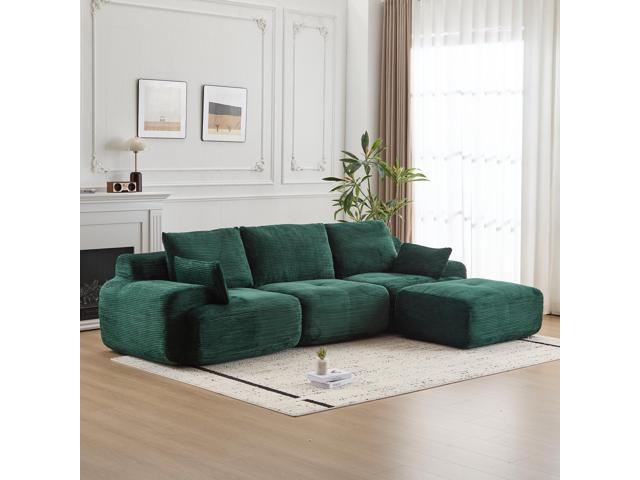 Modern Memory Foam Compressed Sofa,Large Sectional Couches for Living Room,Pet-Friendly Cloud Modular Sectional Sofa,Corduroy Fabric,Extra Deep...