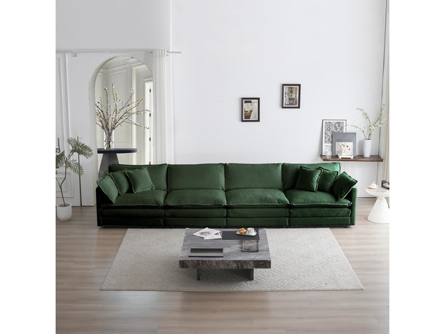 Free Combination Modular Sofa Free,4 Seater Sofa Comfy Chenille Fabric,Sectional
