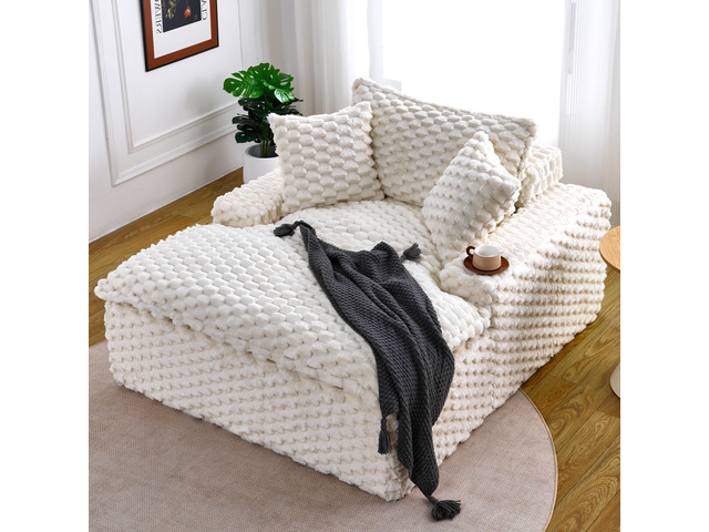 51 - inch Comfort - bearing Sofa: Two Pillows and One Backrest, Suitable for Multiple Scenarios in Bedrooms and Living Rooms