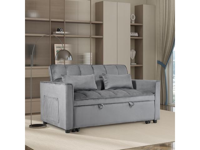 Convertible Sofa Bed,3-in-1 Pull Out Couch Bed with Reclining Backrest and Pillows,Sofa Bed Chair Full Convertible Sleeper Loveseat for Living...