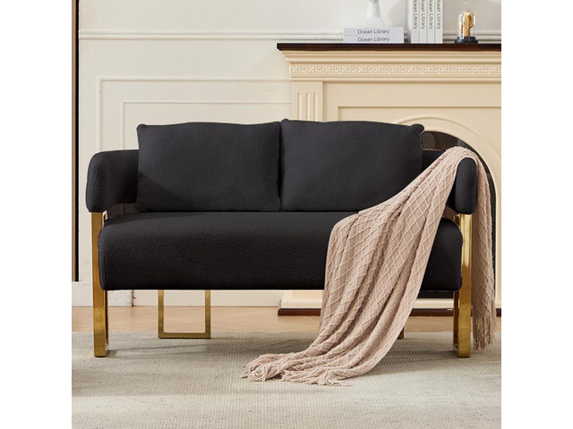 TS Modern decorative chair, living room side chair with gold metal legs, no whee