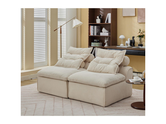 [NEW ARRIVED] [VIDEO PROVIDED]Modular Sofa,No Armrests,At will DIY,Soft Corduroy